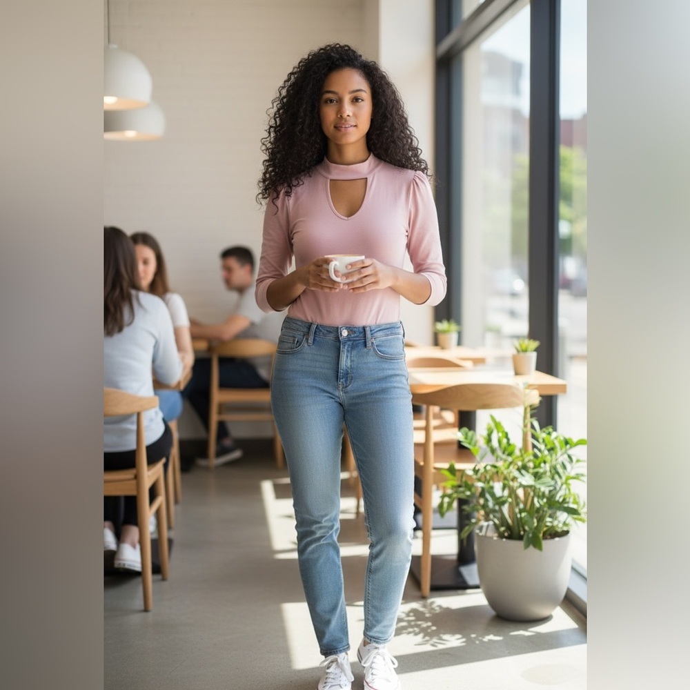 NWT No Comment Peek-a-Boo Mock Bodysuit